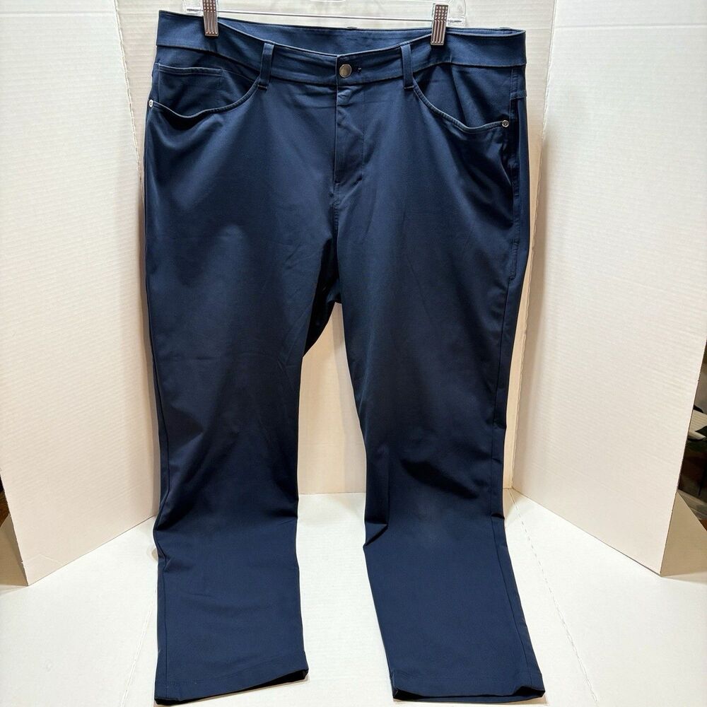 Lululemon Mens ABC Trouser Classic Fit Warpstreme Pants Iron Blue Sz 36x30